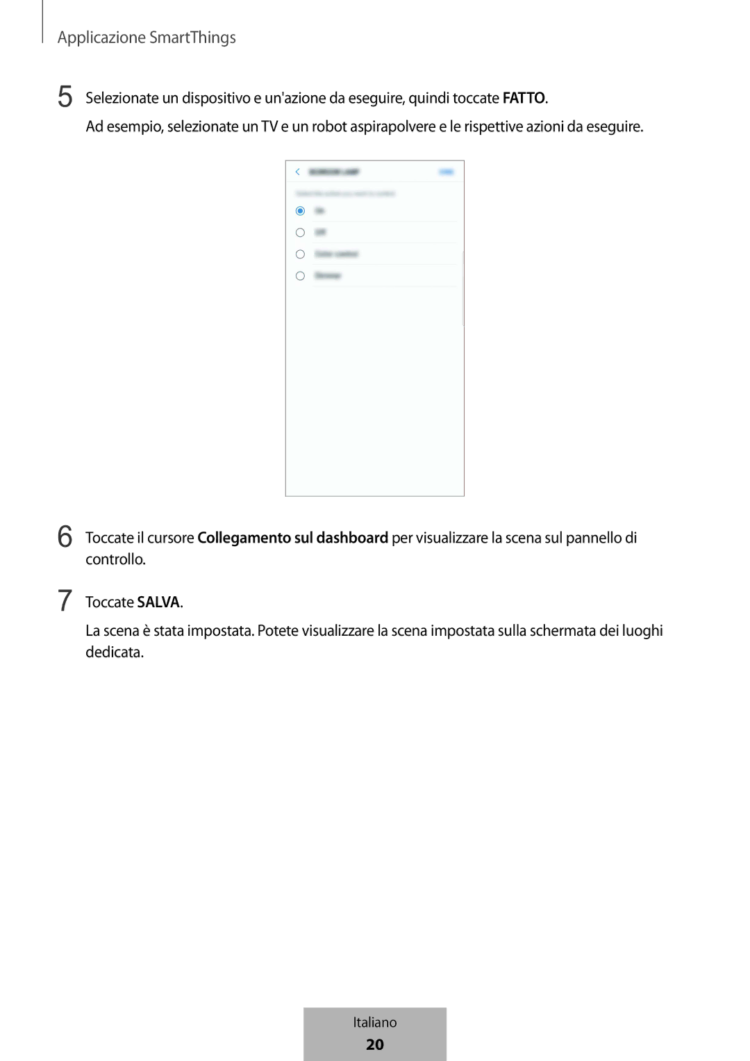 Samsung ET-WV523BWEGVF manual Applicazione SmartThings 