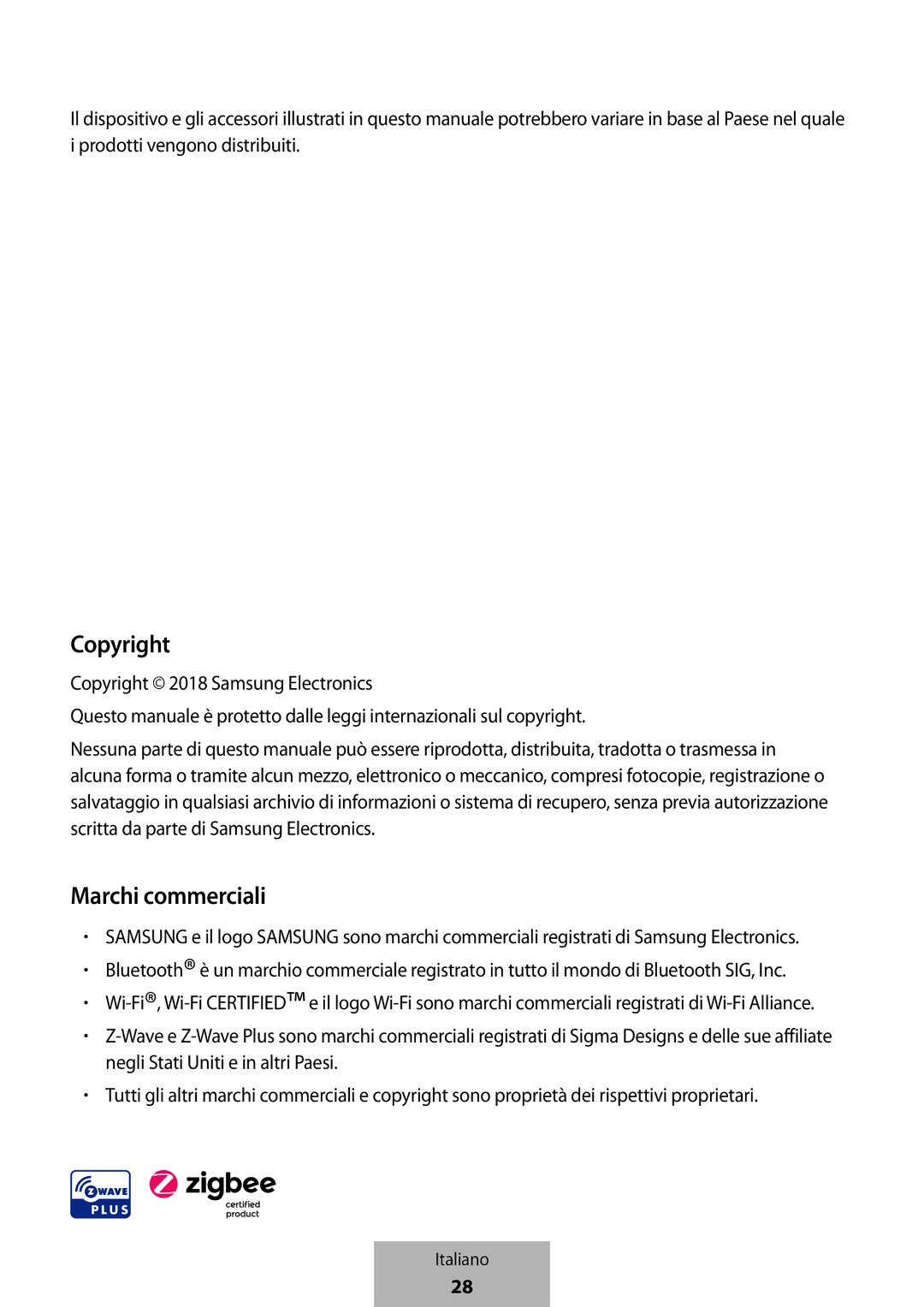 Samsung ET-WV523BWEGVF manual Copyright, Marchi commerciali 