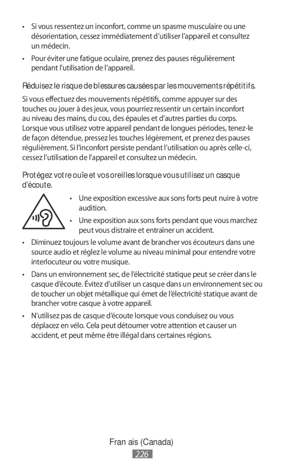 Samsung ET-YC200BBEGRU, ET-YC200BBEGWW, EI-YP322BBEGWW manual Français Canada 