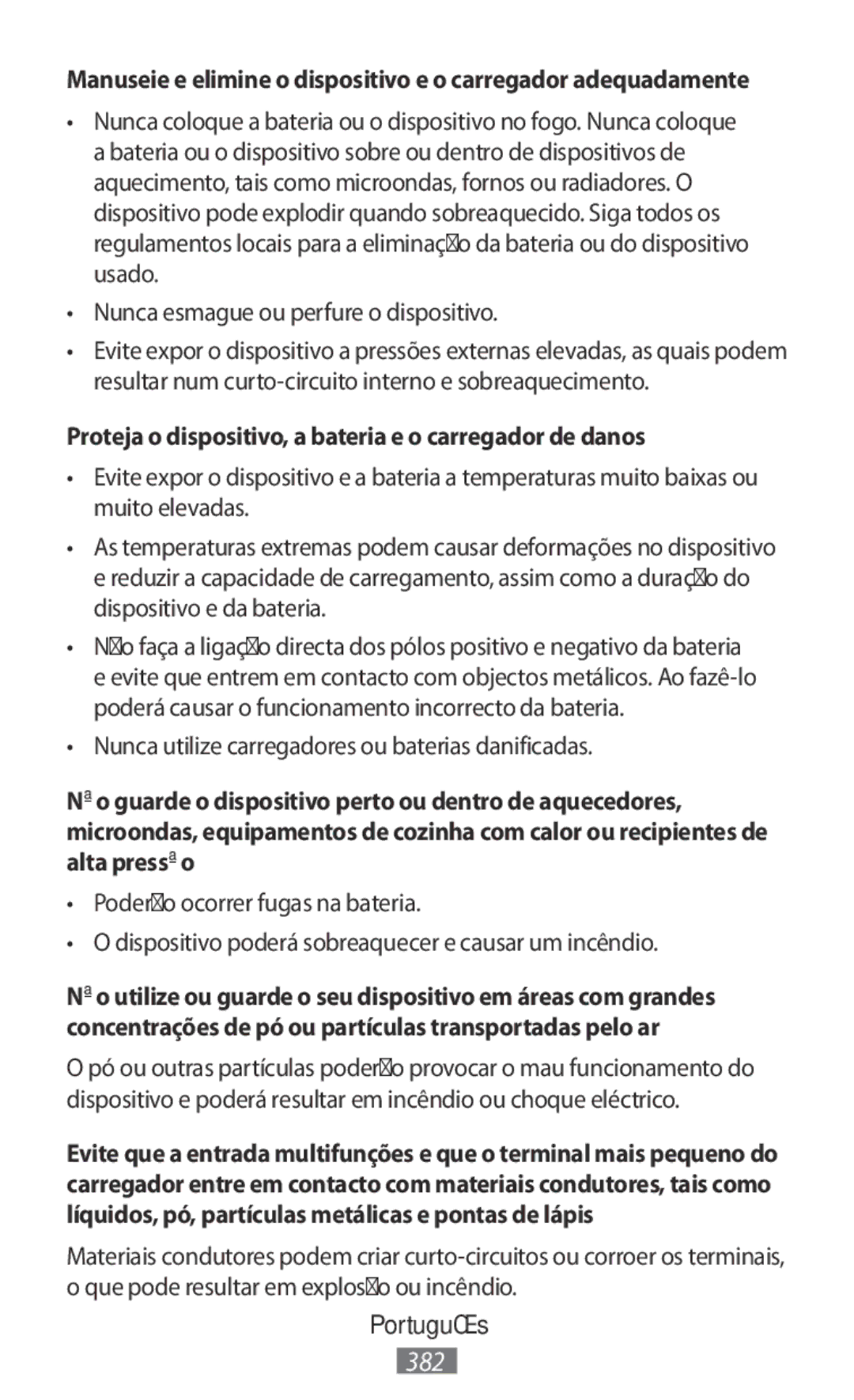 Samsung ET-YC200BBEGRU, ET-YC200BBEGWW, EI-YP322BBEGWW manual Proteja o dispositivo, a bateria e o carregador de danos 