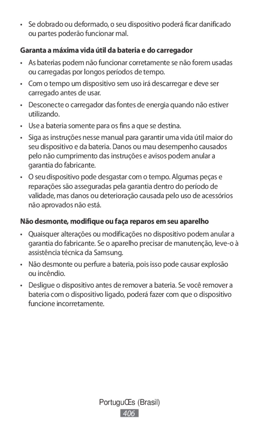 Samsung ET-YC200BBEGRU, ET-YC200BBEGWW, EI-YP322BBEGWW manual Garanta a máxima vida útil da bateria e do carregador 