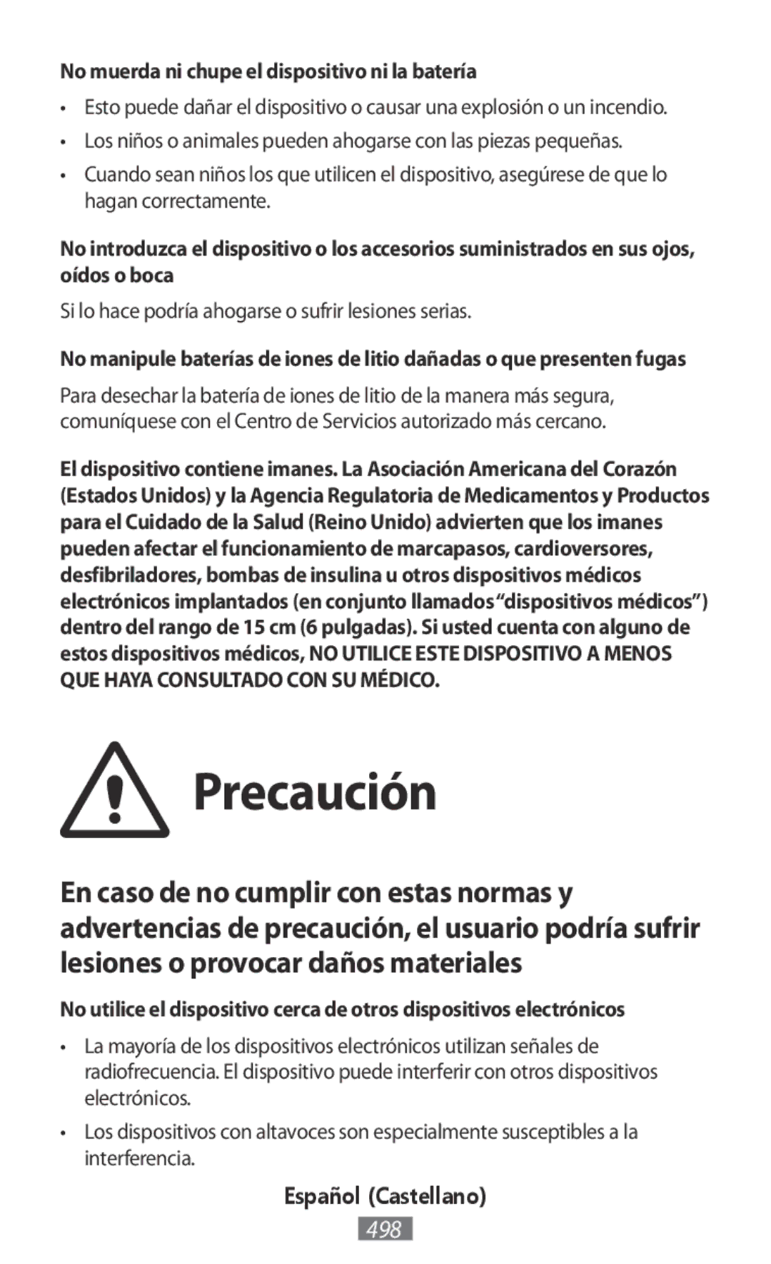 Samsung ET-YO324BBEGRU manual Precaución 