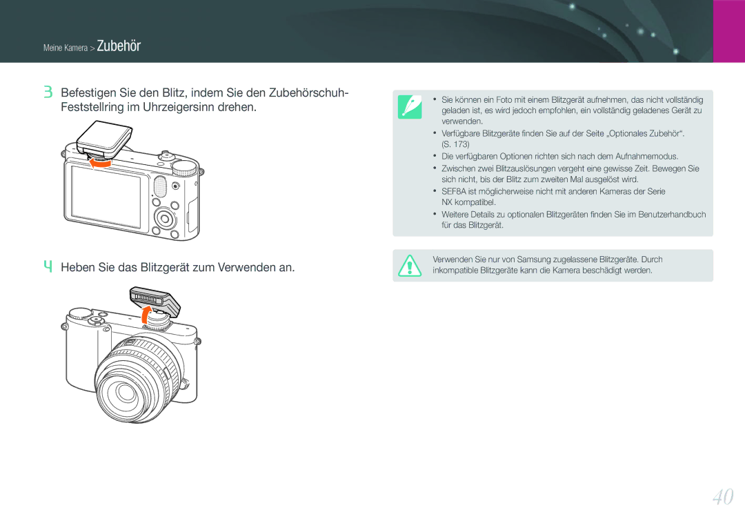 Samsung EV-NX1000BABPL, EV-NX1000BABDE, EV-NX1000BFWDE, EV-NX1000BABNL, EV-NX1000BDBDE, EV-NX1000BABTR Meine Kamera Zubehör 