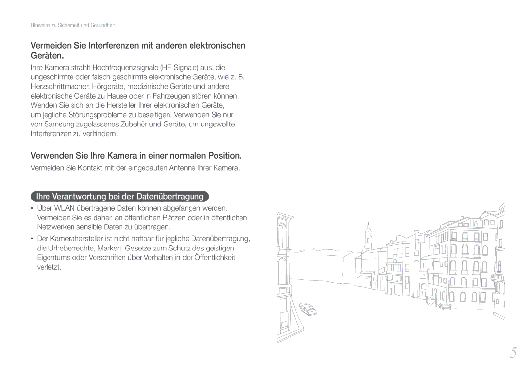 Samsung EV-NX1000BHWDE Verwenden Sie Ihre Kamera in einer normalen Position, Ihre Verantwortung bei der Datenübertragung 