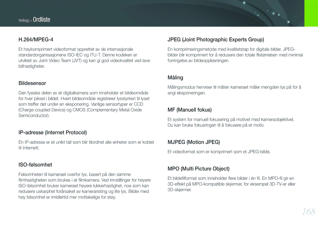 Samsung EV-NX1000BFWDK, EV-NX1000BABDK, EV-NX1000BABSE, EV-NX1000BFWSE manual 168 