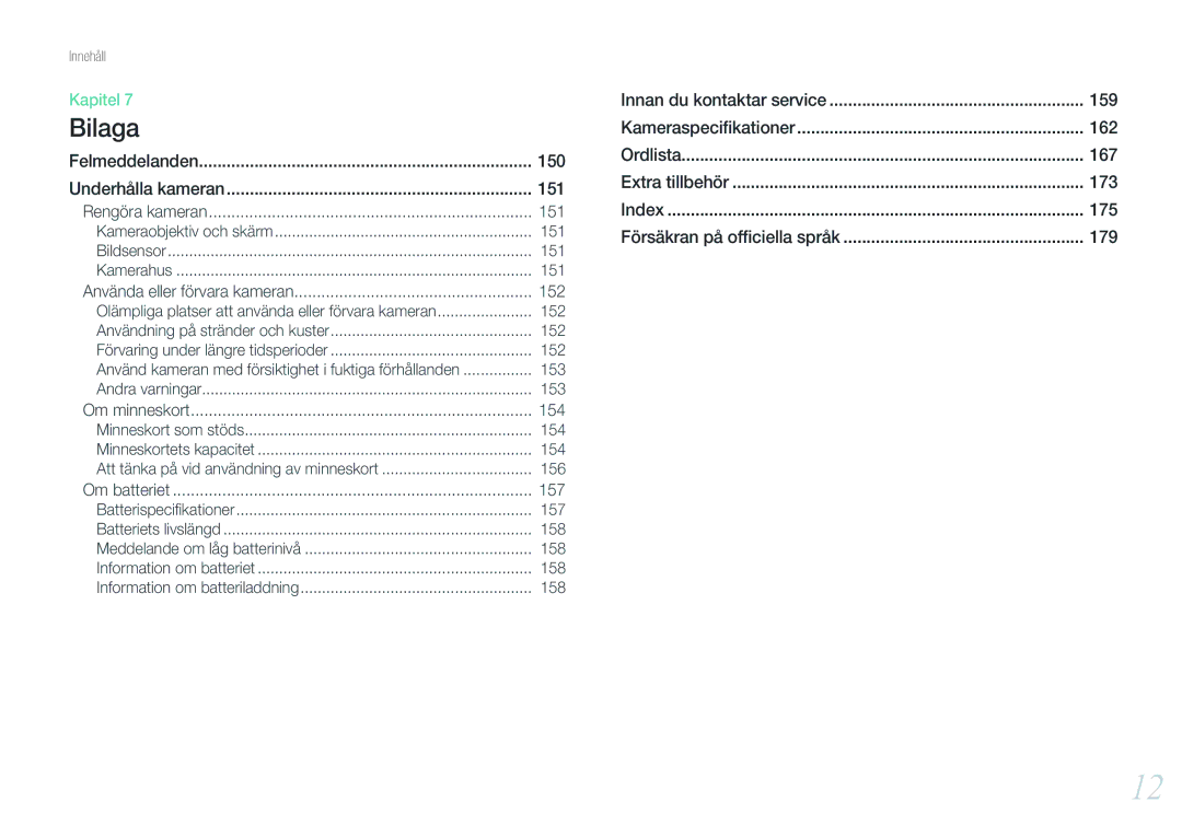 Samsung EV-NX1000BFWDK, EV-NX1000BABDK, EV-NX1000BABSE, EV-NX1000BFWSE manual 151, 152, 154, 157 