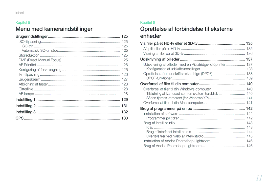 Samsung EV-NX1000BABDK, EV-NX1000BFWDK, EV-NX1000BABSE manual 125, 126, 127, 128, 135, 136, 137, 138, 140, 141, 142, 143, 146 