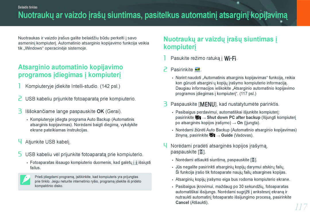 Samsung EV-NX1000BABEE manual Nuotraukų ar vaizdų įrašų siuntimas į kompiuterį, Pasukite režimo ratuką į B Pasirinkite 