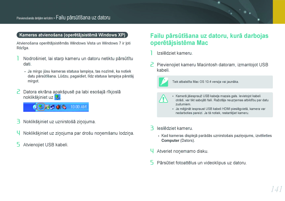Samsung EV-NX1000BABEE, EV-NX1000BFWEE manual 141, Kameras atvienošana operētājsistēmā Windows XP 