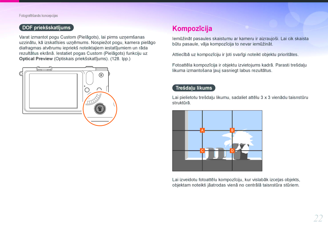 Samsung EV-NX1000BFWEE, EV-NX1000BABEE manual DOF priekšskatījums, Trešdaļu likums 