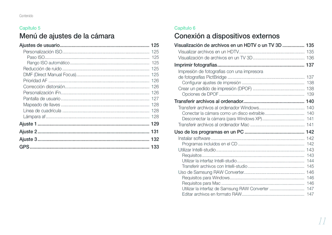 Samsung EV-NX1000BFWES, EV-NX1000BABES, EV-NX1000BHWFR manual 125, 126, 127, 128, 135, 136, 137, 138, 140, 141, 142, 143, 146 