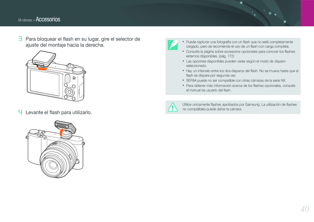 Samsung EV-NX1000BHWFR, EV-NX1000BABES, EV-NX1000BFWES, EV-NX1000BJPES, EV-NX1000BFWIL manual Mi cámara Accesorios 