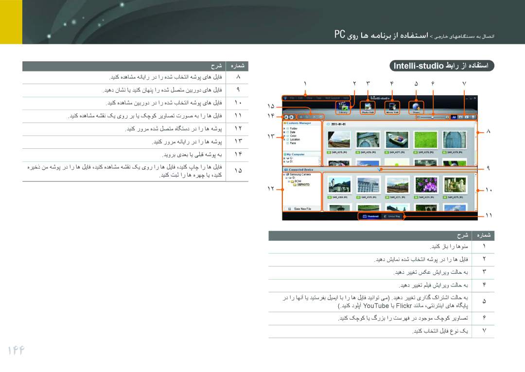 Samsung EV-NX1000BABIL, EV-NX1000BFWIL, EV-NX1000BABSA, EV-NX1000DFWME, EV-NX1000DJPME 144, Intelli-studio طبار زا هدافتسا 