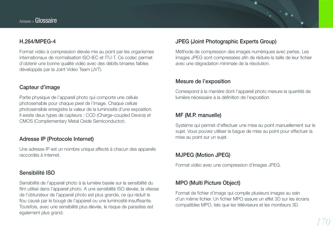 Samsung EV-NX1000BSBFR, EV-NX1000BUBFR, EV-NX1000BQWFR, EV-NX1000BFWFR, EV-NX1000BPWFR, EV-NX1000BABFR manual 170 