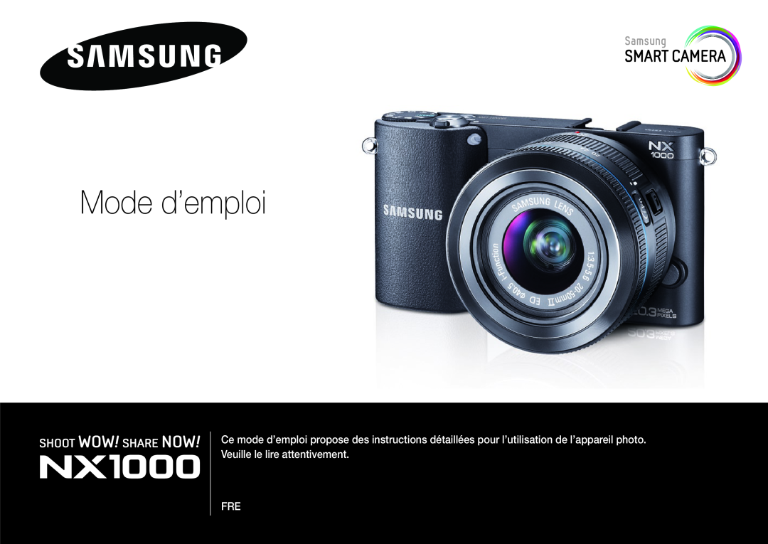 Samsung EV-NX1000BQWFR manual Mode d’emploi, See the world in perfect detail, Veuille le lire attentivement 