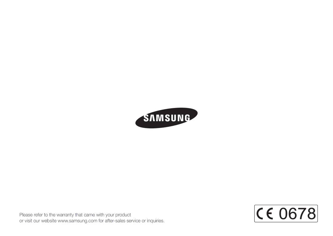 Samsung EV-NX1000BABRO, EV-NX1000BUBFR, EV-NX1000BQWFR manual Please refer to the warranty that came with your product 