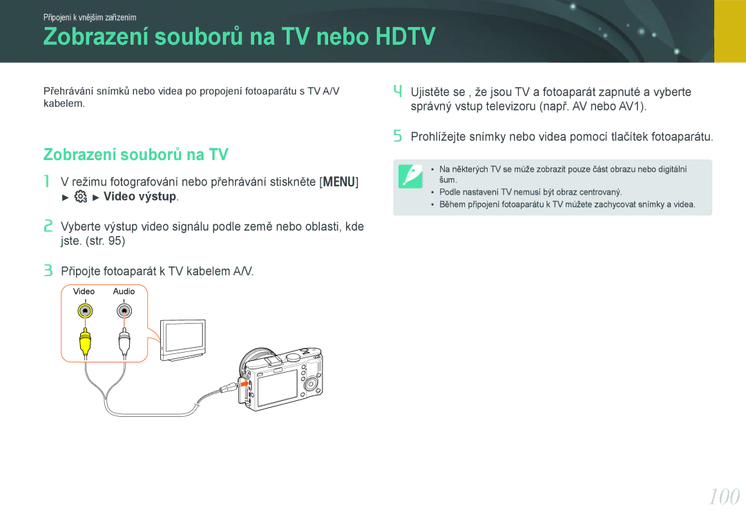 Samsung EV-NX100ZBABCZ manual Zobrazení souborů na TV nebo Hdtv 