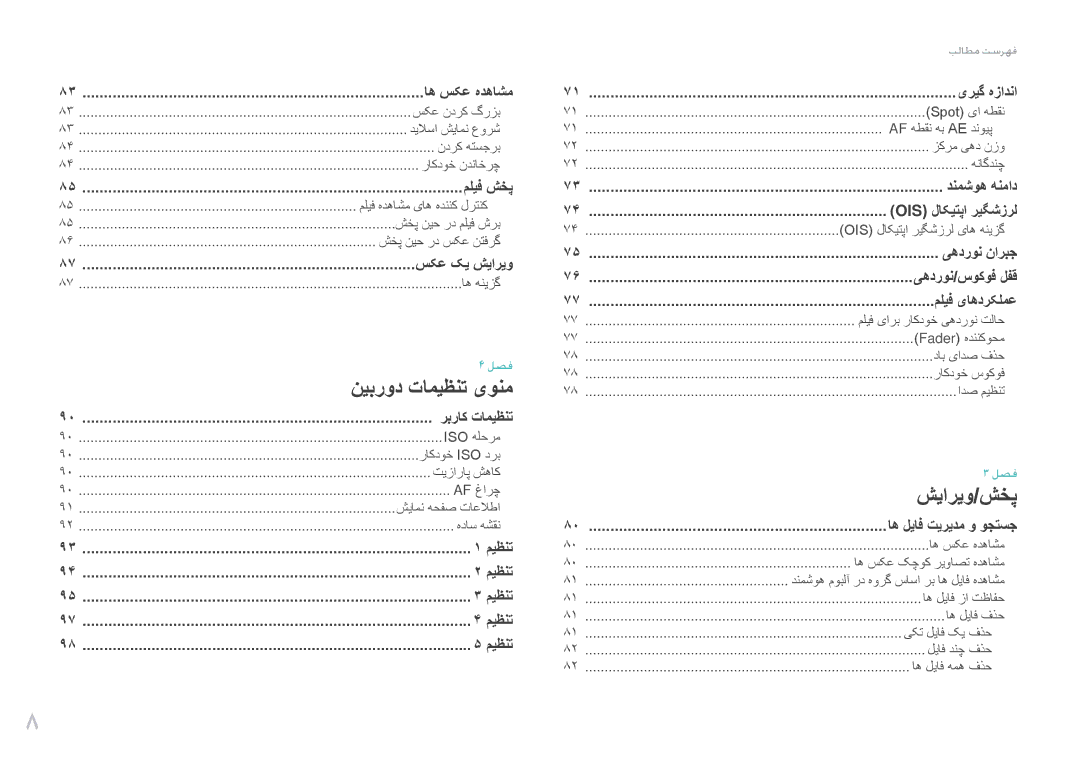 Samsung EV-NX100ZBABIR, EV-NX100ZBABME, EV-NX100ZBABSA, EV-NX100ZBAWIR, EV-NX100ZBBWIL, EV-NX100ZBABIL اه سکع هدهاشم, اه هنیزگ 