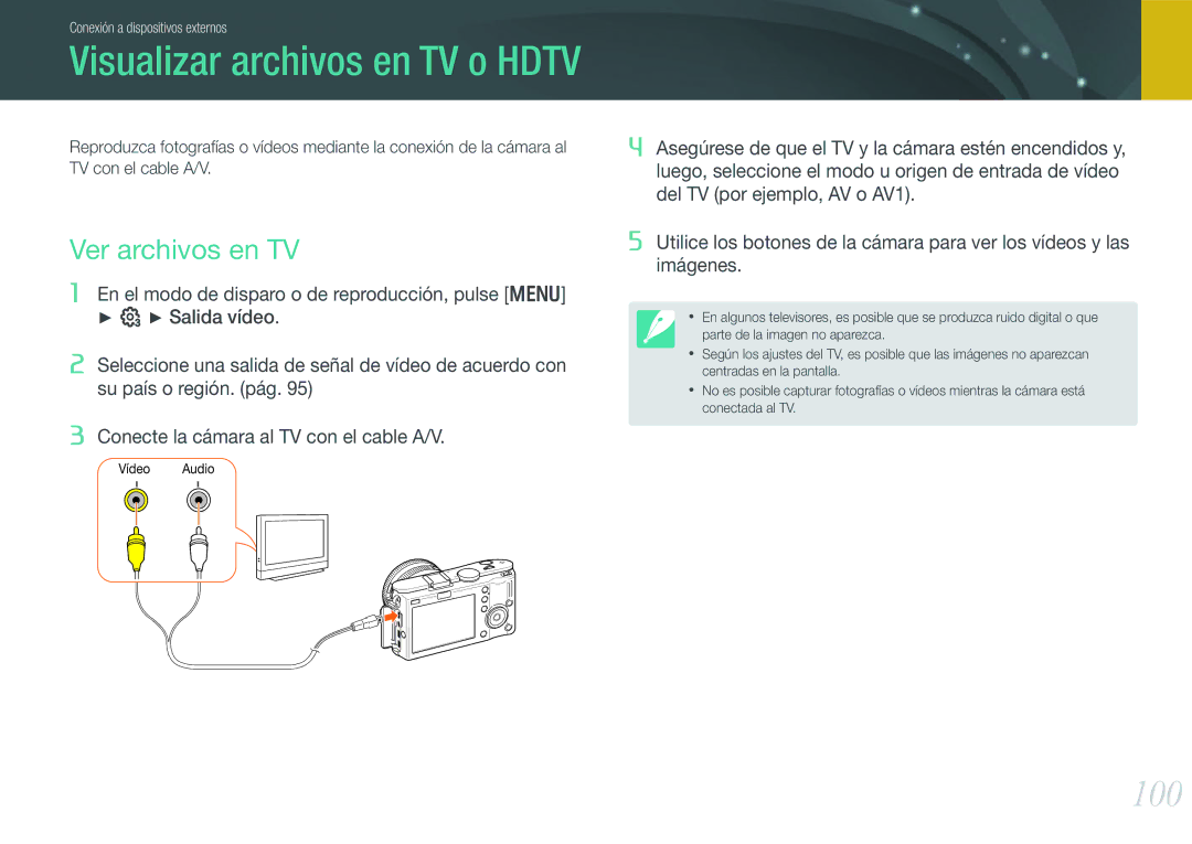 Samsung EV-NX100ZBAWES, EV-NX100ZBANES, EV-NX100ZBABES, EV-NX100ZBABCZ manual Ver archivos en TV 