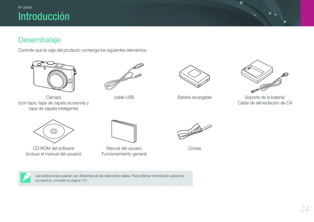 Samsung EV-NX100ZBAWES, EV-NX100ZBANES, EV-NX100ZBABES, EV-NX100ZBABCZ manual Introducción, Desembalaje 