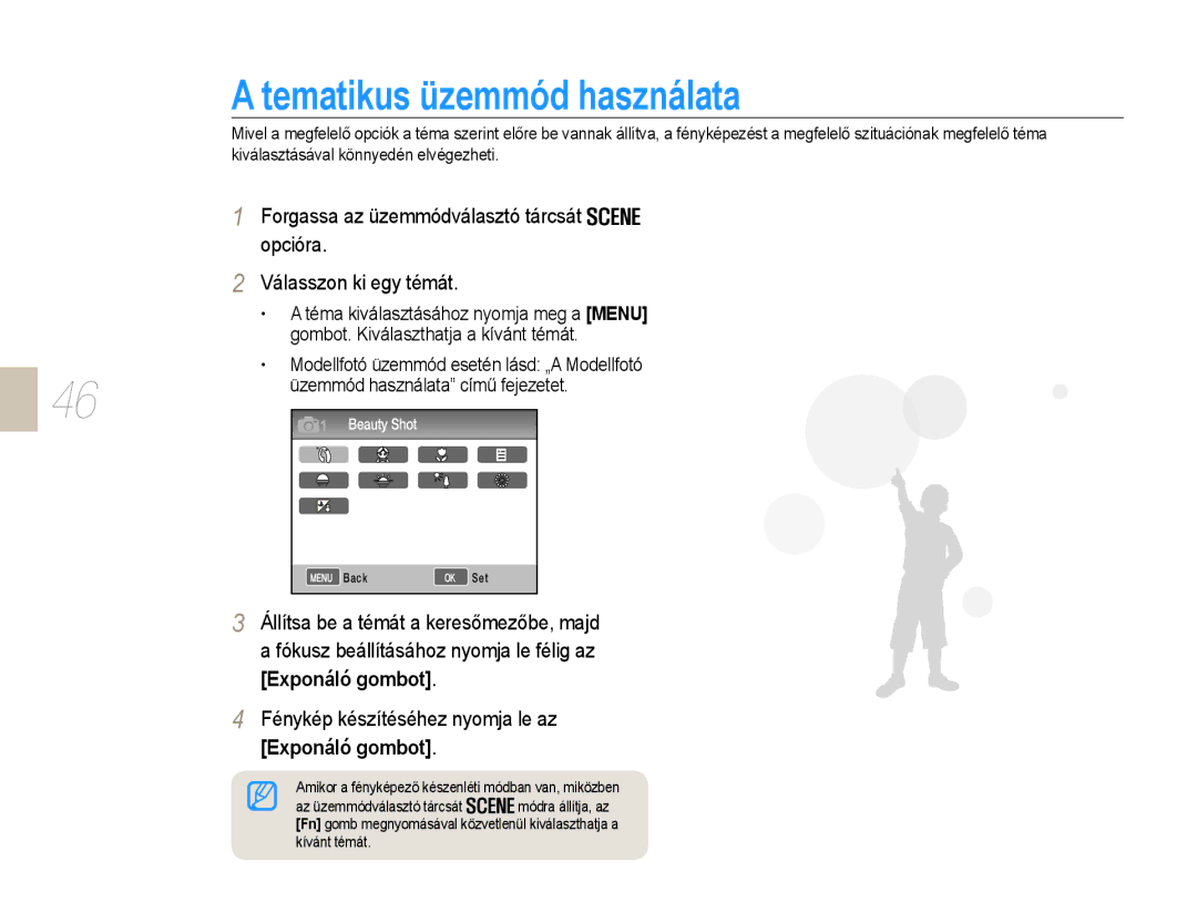 Samsung EV-NX10ZZBABPL, EV-NX10ZZBABDE, EV-NX10ZZBABIT, EV-NX10ZZBCBHU, EV-NX10ZZBABCZ manual Tematikus üzemmód használata 