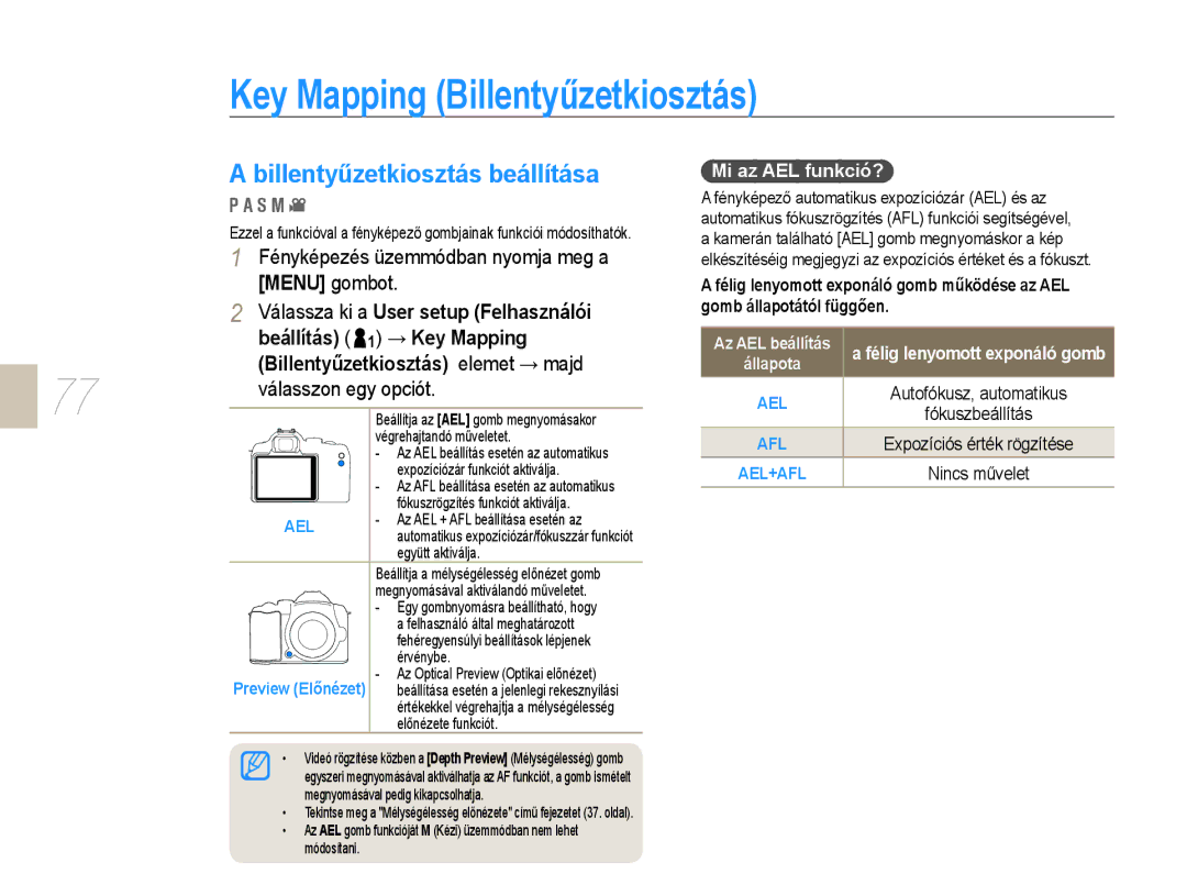 Samsung EV-NX10ZZBABDE manual Key Mapping Billentyűzetkiosztás, Billentyűzetkiosztás beállítása, Válasszon egy opciót 