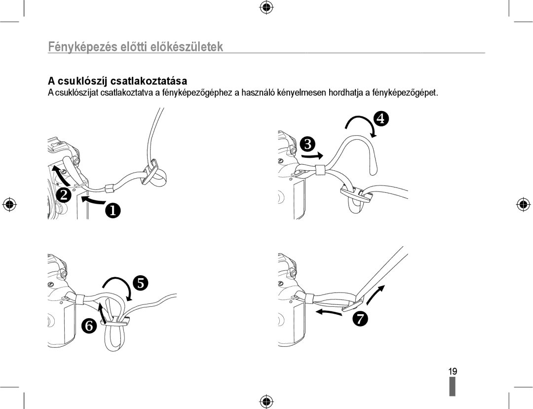 Samsung EV-NX10ZZBABHU, EV-NX10ZZBABDE, EV-NX10ZZBABIT, EV-NX10ZZBCBHU, EV-NX10ZZBABCZ manual Csuklószíj csatlakoztatása 