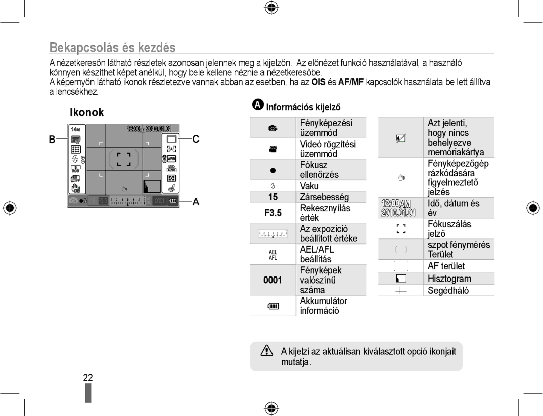 Samsung EV-NX10ZZBABIT, EV-NX10ZZBABDE, EV-NX10ZZBCBHU, EV-NX10ZZBABCZ, EV-NX10ZZBABPL Ikonok, Információs kijelző, 1200AM 