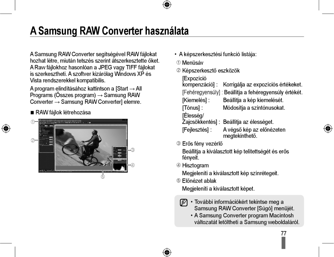 Samsung EV-NX10ZZBABDE, EV-NX10ZZBABIT, EV-NX10ZZBCBHU, EV-NX10ZZBABCZ, EV-NX10ZZBABPL manual Samsung RAW Converter használata 