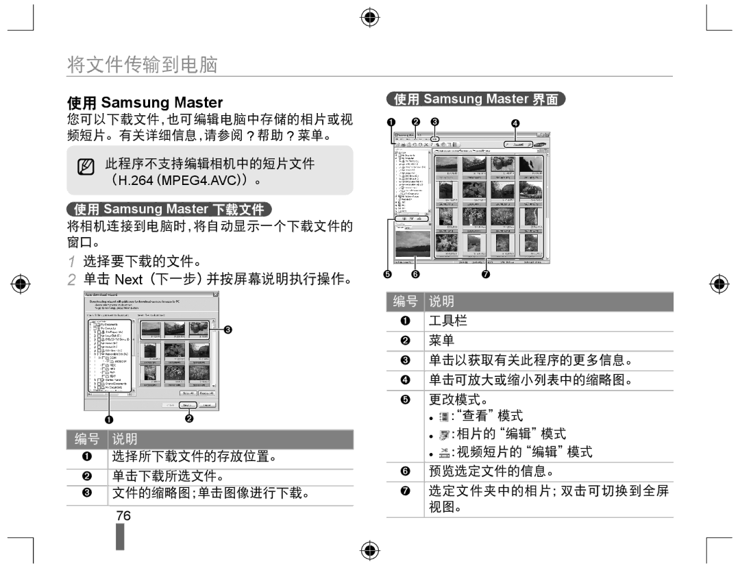 Samsung EV-NX10ZZBABCH, EV-NX10ZZBABDE, EV-NX10ZZBABIT, EV-NX10ZZBCBHU, EV-NX10ZZBABCZ, EV-NX10ZZBABPL manual 选择要下载的文件。, 编号 说明 