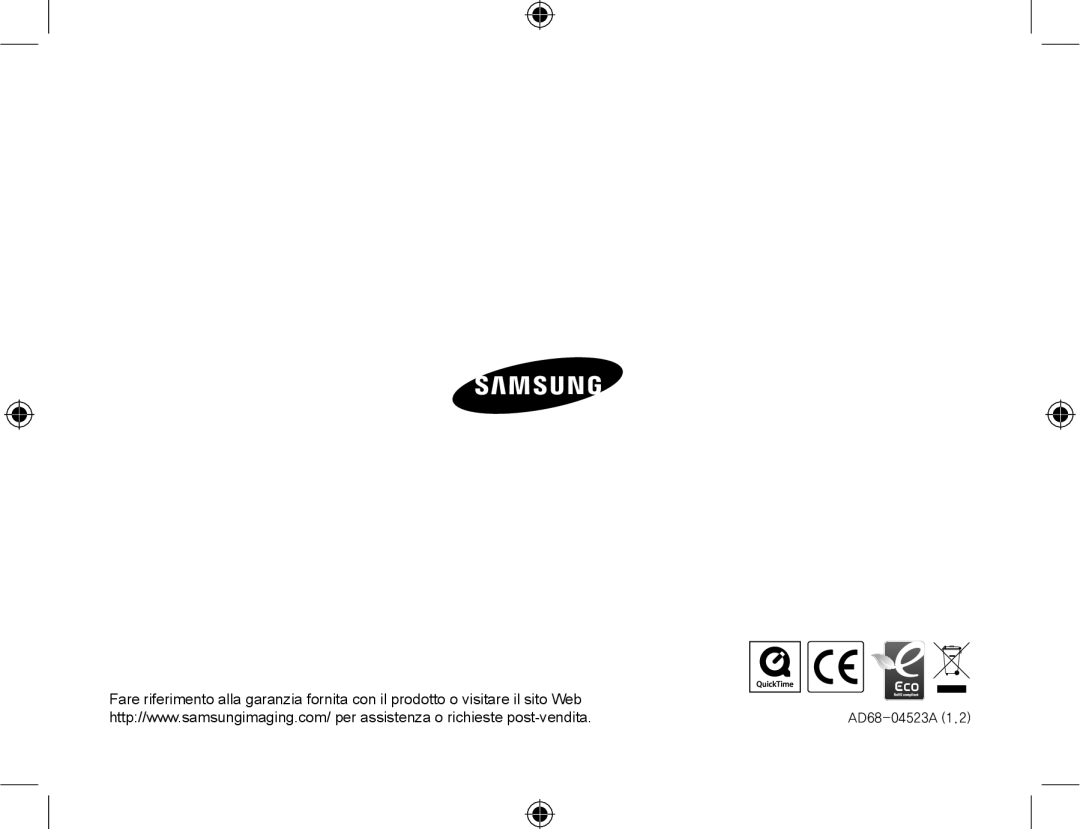 Samsung EV-NX10ZZBCBIT, EV-NX10ZZBABDE, EV-NX10ZZBABIT manual AD68-04523A 