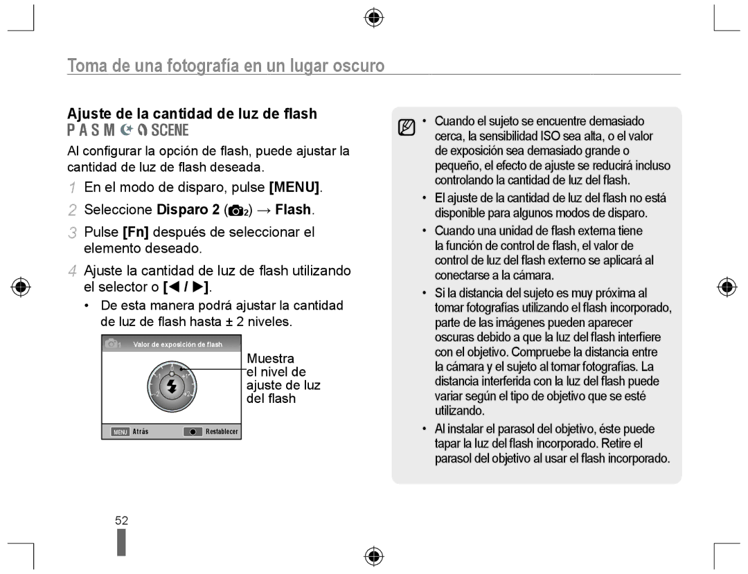 Samsung NX10PRCV02/SES, EV-NX10ZZBABDE manual Ajuste de la cantidad de luz de ﬂash, Conectarse a la cámara, Utilizando 