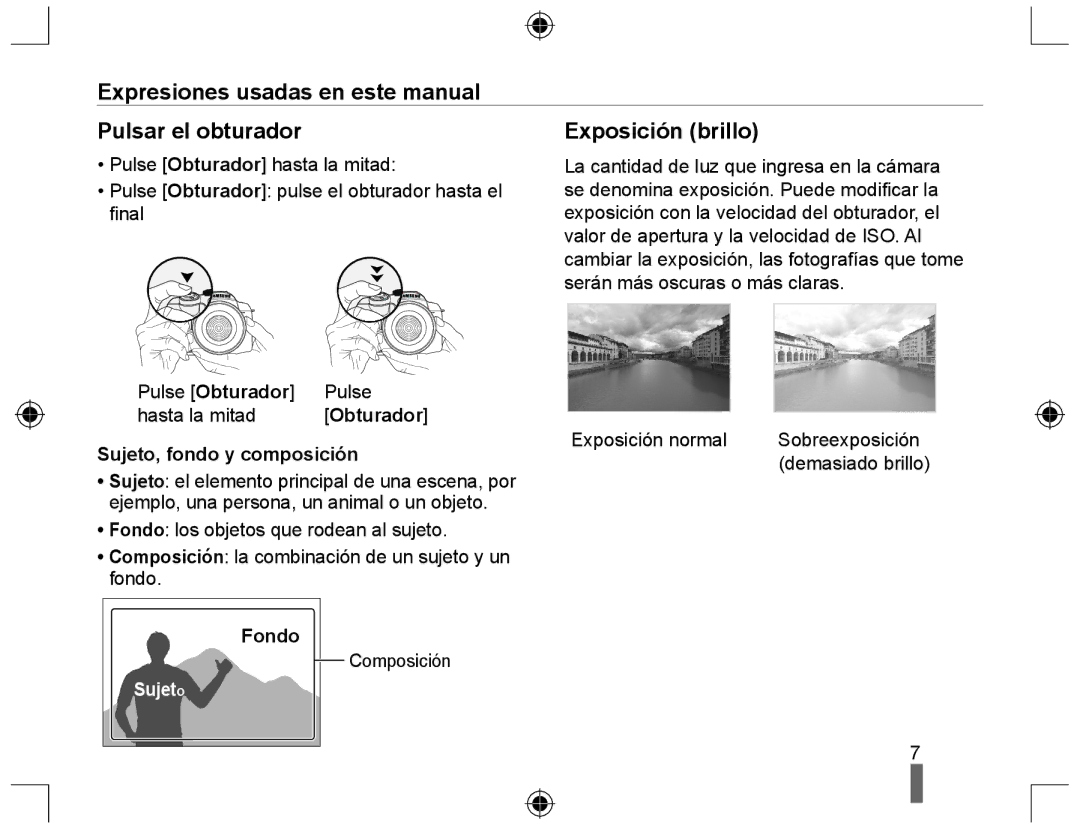 Samsung NX10PRTV01/SES, EV-NX10ZZBABDE, NX10RH08M3/SES, EV-NX10ZZBCBES Pulse Obturador, Sujeto, fondo y composición, Fondo 