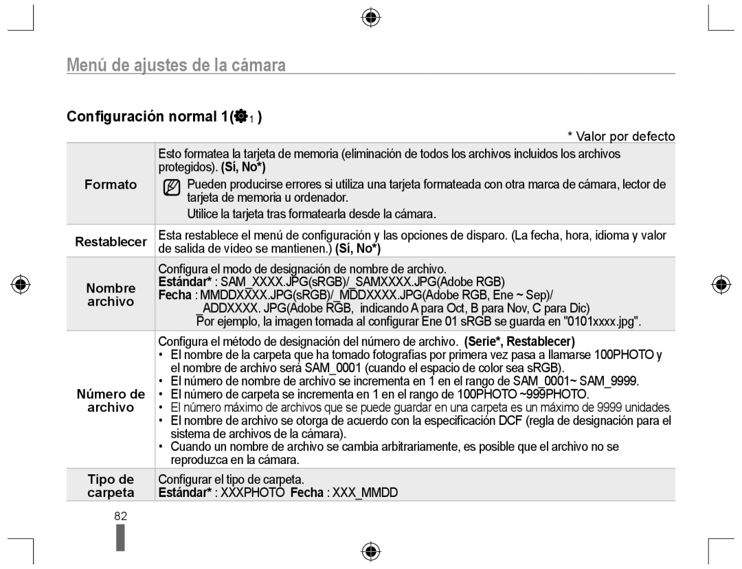 Samsung EV-NX10ZZBCBES, EV-NX10ZZBABDE, NX10RH08M3/SES, EV-NX10ZZBABPT, NX10PRCV02/SES, EV-NX10ZZBABES Conﬁguración normal 1 