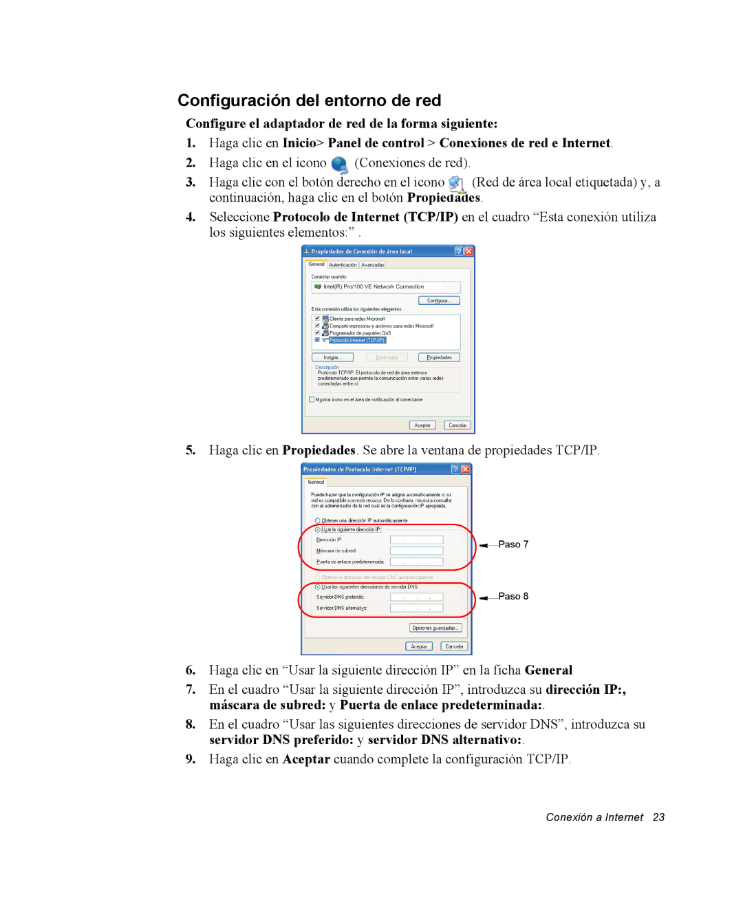 Samsung EV-NX10ZZBABDE, NX10RH08M3/SES, EV-NX10ZZBCBES, EV-NX10ZZBABPT, NX10RH0605/SES Configuración del entorno de red 