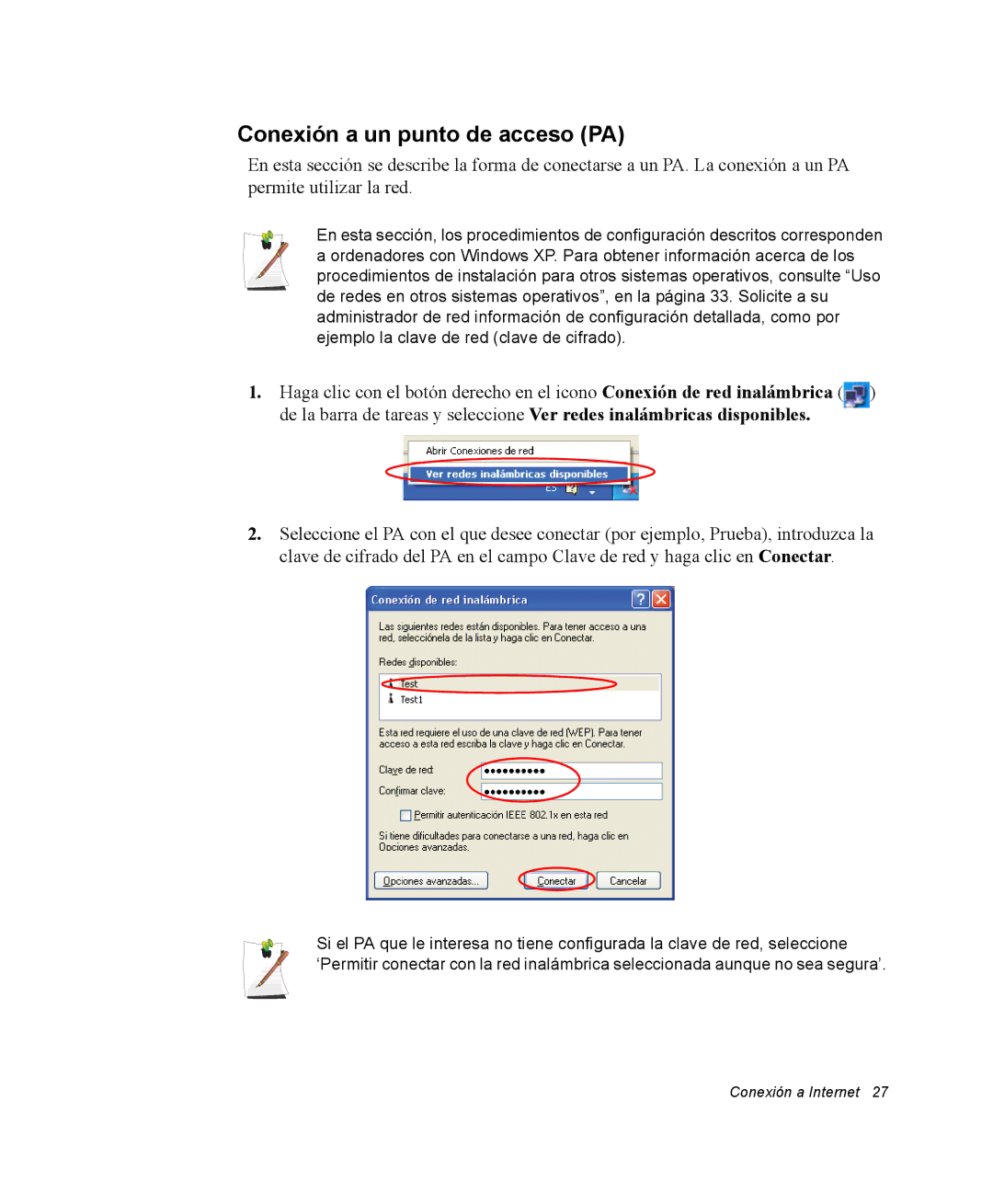 Samsung NX10RP077T/SES, EV-NX10ZZBABDE, NX10RH08M3/SES, EV-NX10ZZBCBES, EV-NX10ZZBABPT manual Conexión a un punto de acceso PA 