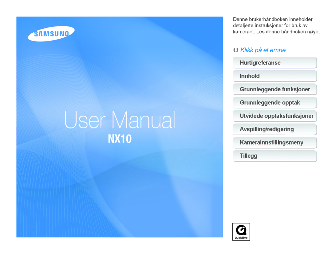 Samsung EV-NX10ZZBCBSE, EV-NX10ZZBABDK, EV-NX10ZZBABSE manual 