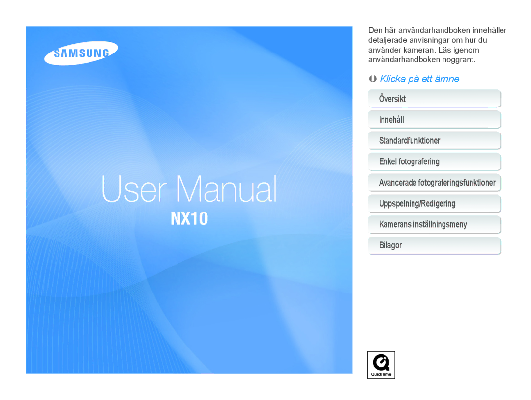 Samsung EV-NX10ZZBCBSE, EV-NX10ZZBABDK, EV-NX10ZZBABSE manual 