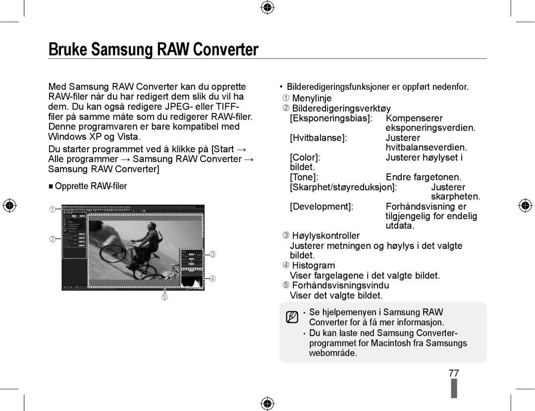 Samsung EV-NX10ZZBABSE, EV-NX10ZZBABDK, EV-NX10ZZBCBSE manual Bruke Samsung RAW Converter 