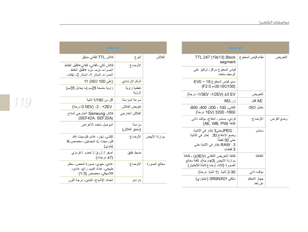 Samsung EV-NX10ZZBABME, EV-NX10ZZBABSA, EV-NX10ZZBABIL, EV-NX10ZZBABIR, EV-NX10ZZBCBSA manual 119, ȚǍƸžƾƳŽȚȝƾƱǧȚǞž 