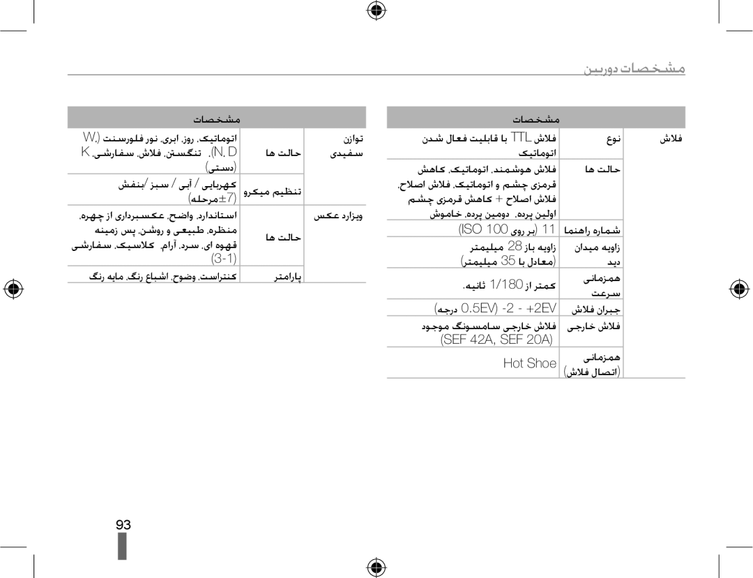 Samsung EV-NX10ZZBCBSA, EV-NX10ZZBABSA, EV-NX10ZZBABIL, EV-NX10ZZBABIR, EV-NX10ZZBABME manual ﻥﺯﺍﻮﺗ 