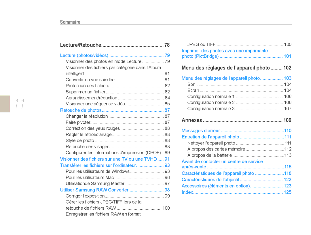 Samsung NX10-SEED/SEF, EV-NX10ZZBABZA, EV-NX10ZZBATFR, EV-NX10ZZBABUS, EV-NX10ZZBABFR, EV-NX10ZZAAB, EV-NX10ZZBCBFR manual 102 