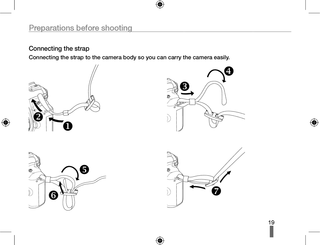 Samsung EV-NX10ZZBABIT, EV-NX10ZZBABZA, NX10RHZA03/SUK, NX10PRTV04/SUK, NX10PRTV04/SEG, EV-NX10ZZBABDE Connecting the strap 