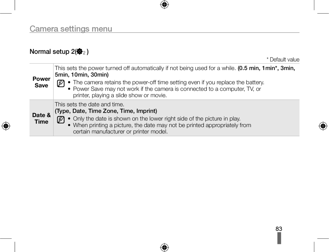 Samsung EV-NX10ZZBABME, EV-NX10ZZBABZA, NX10RHZA03/SUK, NX10PRTV04/SUK, NX10PRTV04/SEG manual Normal setup 2, Date, Time 