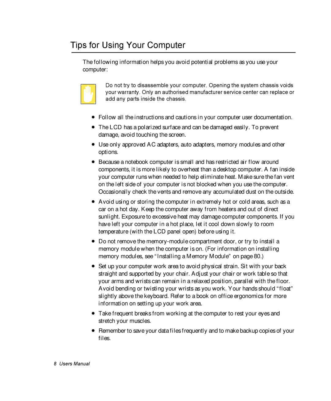 Samsung EV-NX10ZZAAB, EV-NX10ZZBABZA, NX10RP1N9W/SEG, NX10RP0BW9/SEG, NX10PRTV01/SEG manual Tips for Using Your Computer 