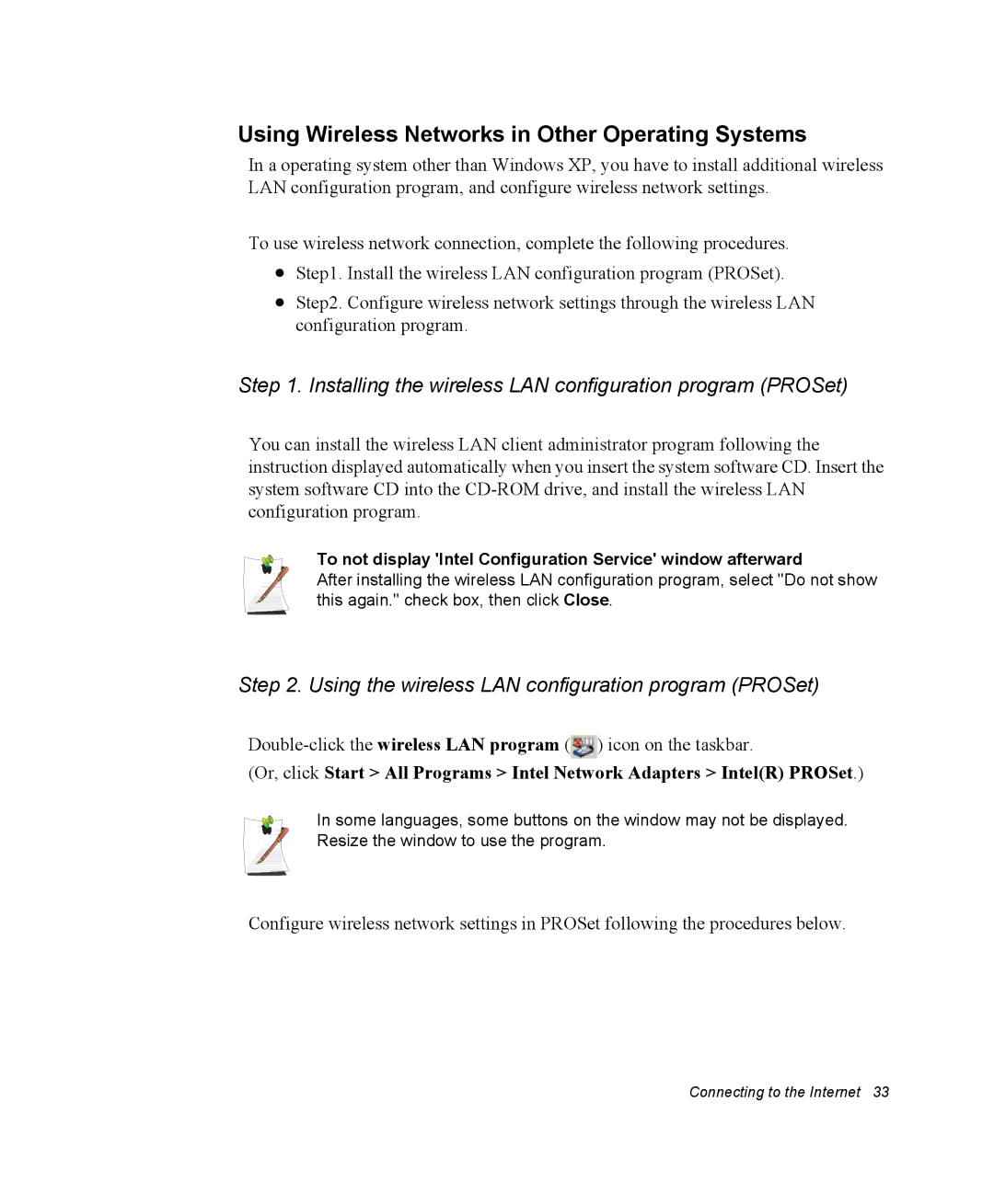 Samsung EV-NX10ZZBABEE, EV-NX10ZZBABZA, NX10RP1N9W/SEG, NX10RP0BW9/SEG Using Wireless Networks in Other Operating Systems 