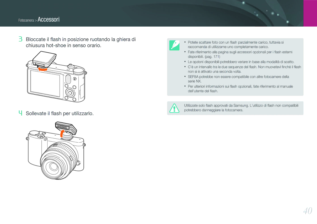 Samsung EV-NX1000BFWIT, EV-NX1100BABIT, EV-NX1000BABIT, EV-NX1100BFWIT, EV-NX1000BHWIT, EV-NX1000BFWTR Fotocamera Accessori 