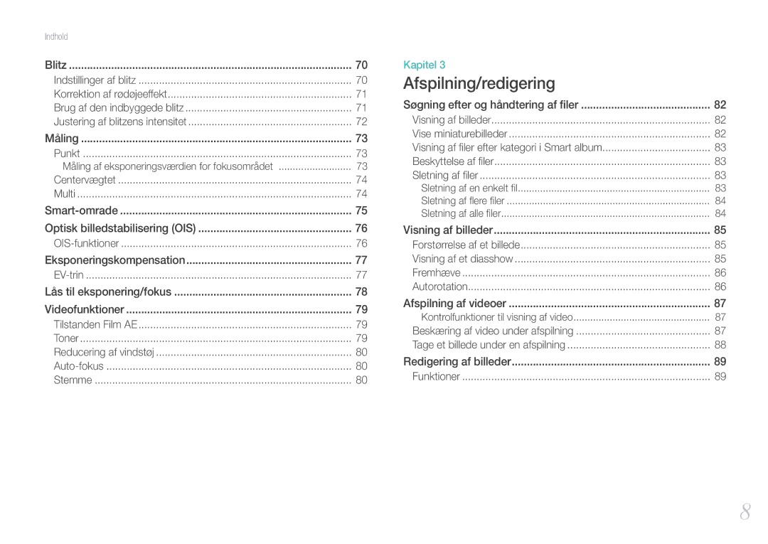 Samsung EV-NX11ZZBABDK, EV-NX11ZZBABSE, EV-NX11ZZBBBSE manual Afspilning/redigering 