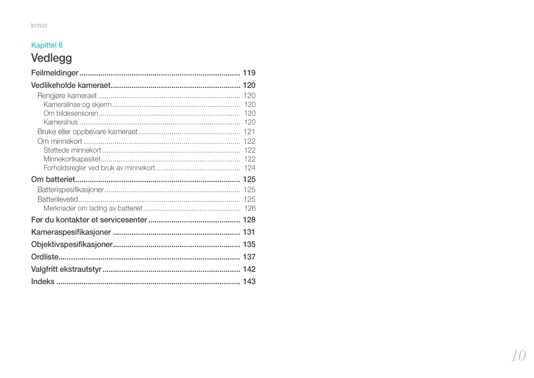 Samsung EV-NX11ZZBBBSE, EV-NX11ZZBABDK, EV-NX11ZZBABSE manual Vedlegg 