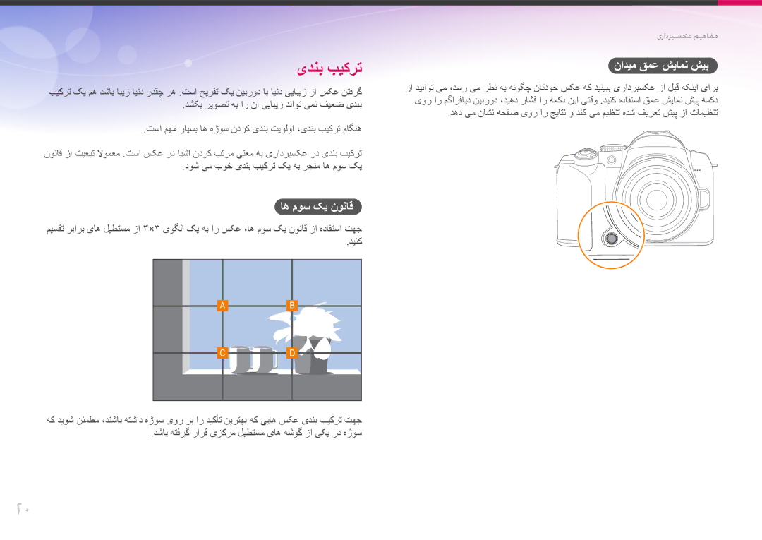 Samsung EV-NX11ZZBABIL, EV-NX11ZZBABME, EV-NX11ZZBBBSA, EV-NX11ZZBABIR manual اه موس کی نوناق, نادیم قمع شیامن شیپ 